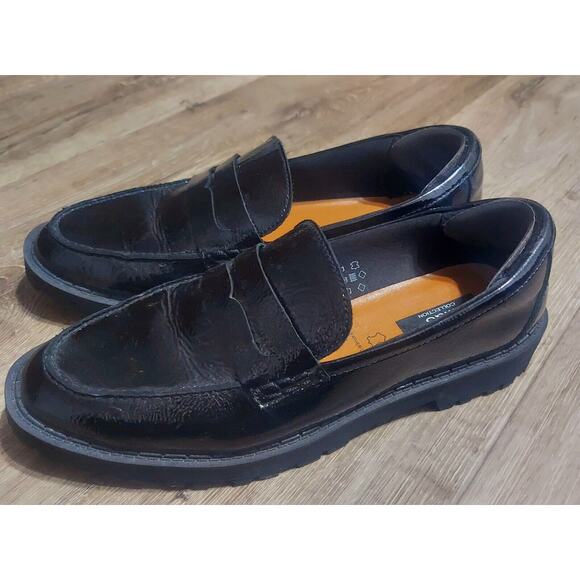🎁 M&S Collection - Men's Size 7 1/2 Black Leather Slip-on Dress Loafers - NICE! - Picture 4 of 10